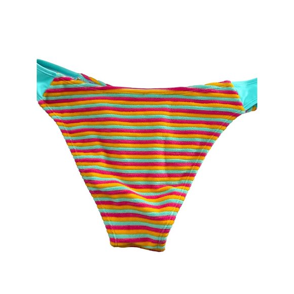 CUPSCHE Terry Multi color Striped Bikini Set Size Medium NEW - Picture 5 of 8